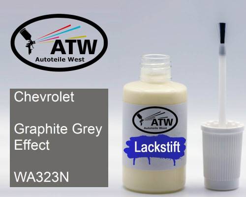 Chevrolet, Graphite Grey Effect, WA323N: 20ml Lackstift, von ATW Autoteile West.